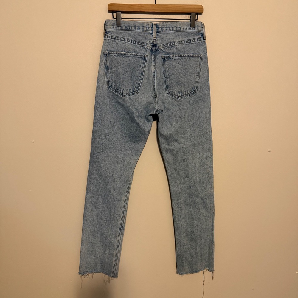 Agolde Cherie jeans High Rise Straight Leg 27 raw hem cotton casual classic boho - Picture 4 of 5